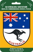 IRON-ON PATCH SHIELD ROO/FLAG